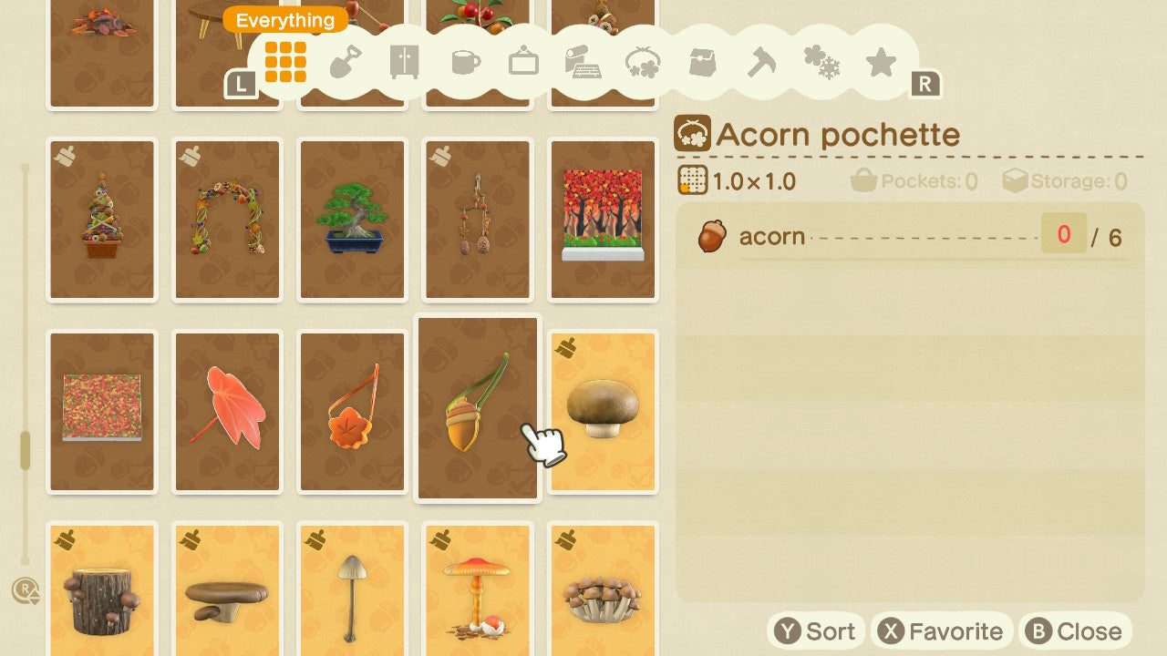 ACNH, Acorn pochette - How To Get DIY Recipe & Required Materials