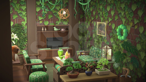 Green Retro Bedroom