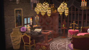 Cluttered Fortune-telling room