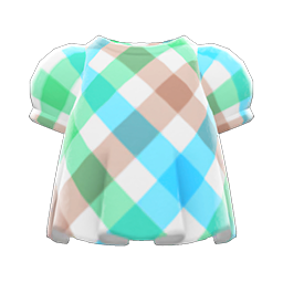 Plaid Puffed-Sleeve Shirt