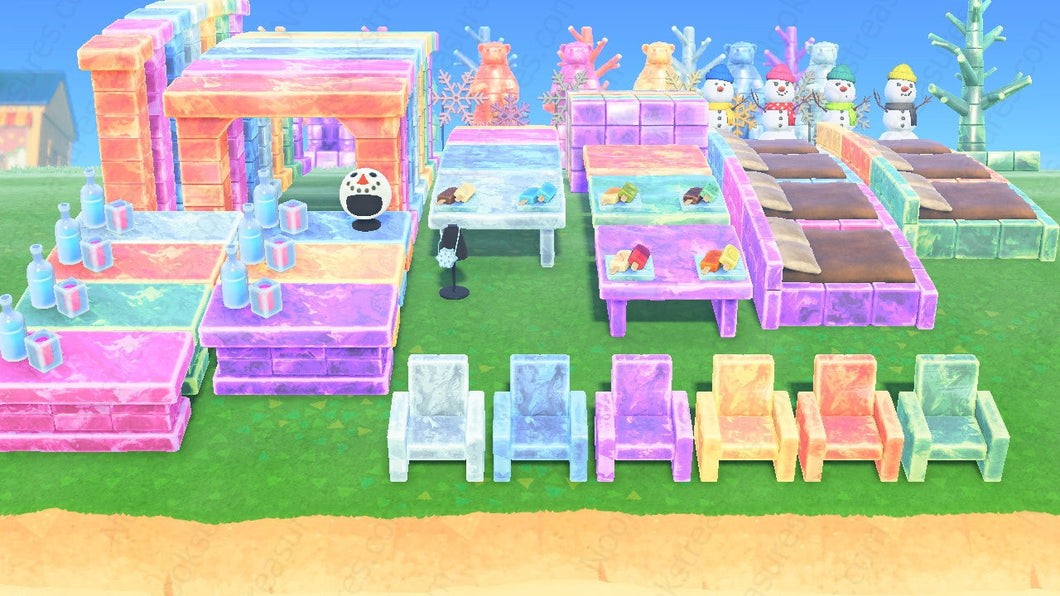 Animal Crossing New Horizons ACNH Frozen Furniture Collection